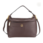 SAC À MAIN CAMILLE CUIR CHATAIGNE VUE DE FACE