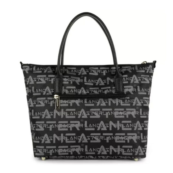 SAC CABAS LOGO LANCASTER 508-60 NOIR VUE DE DOS